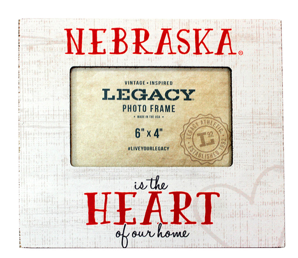 Nebraska Heart Wooden Picture Frame