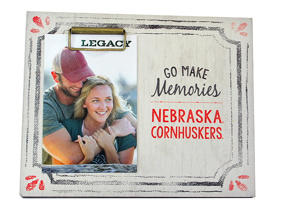 Husker Memories Wooded Photo Holder Sign