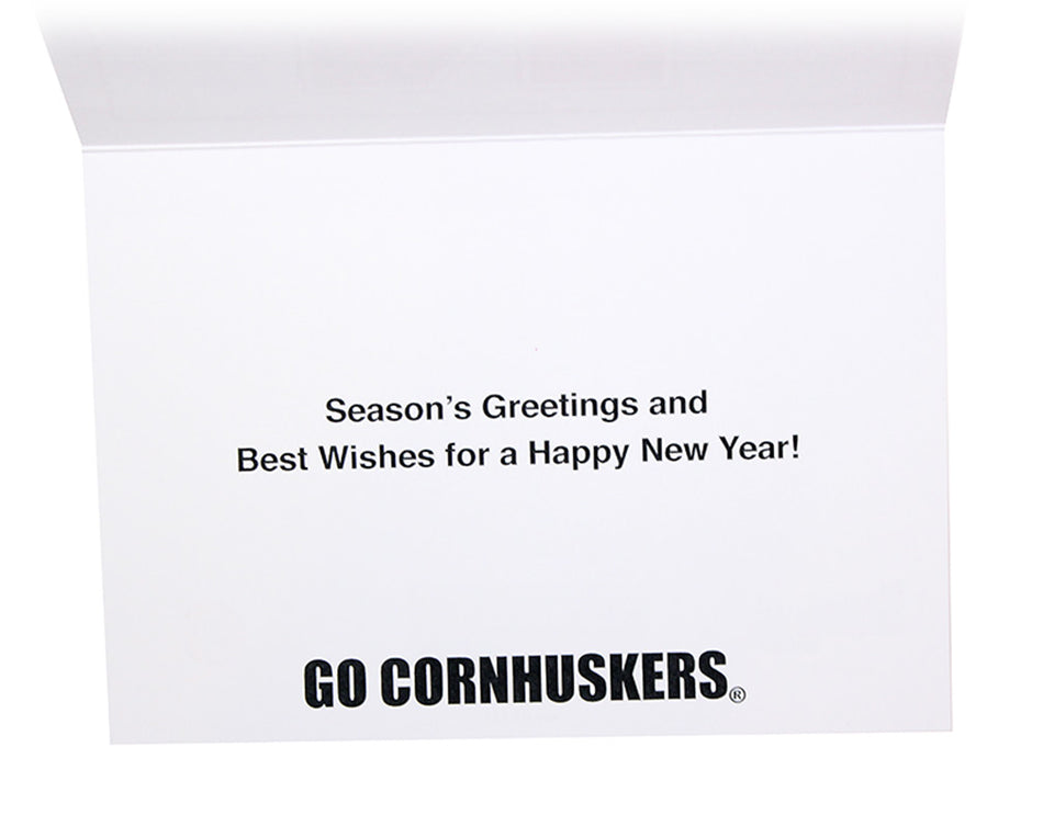 Go Big Red N Happy Holidays Card