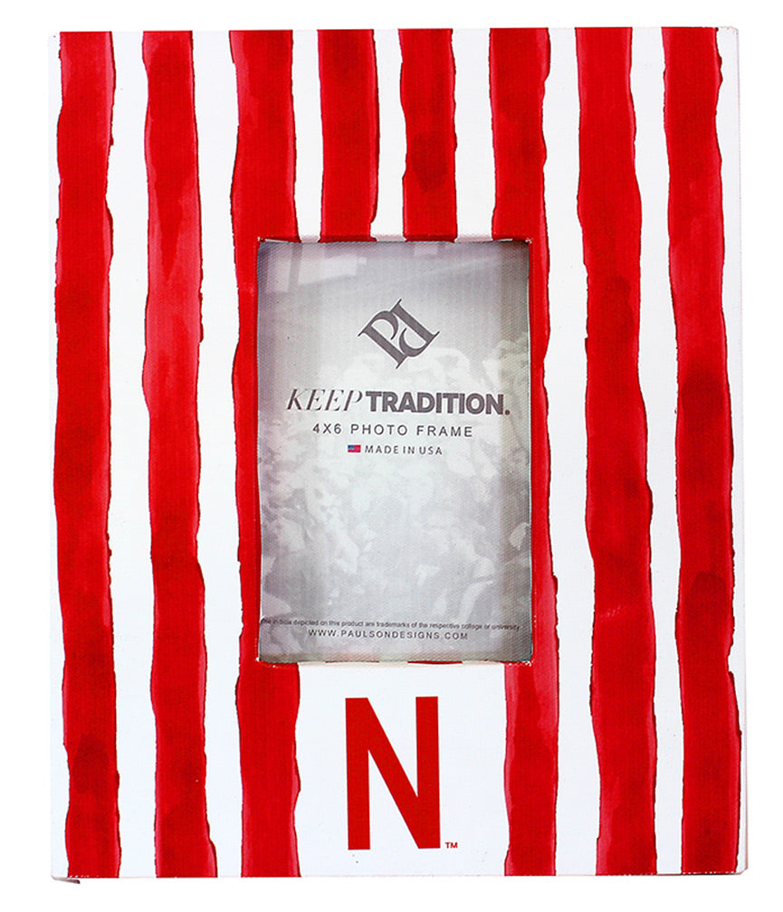 Husker Striped Canvas Picture Frame