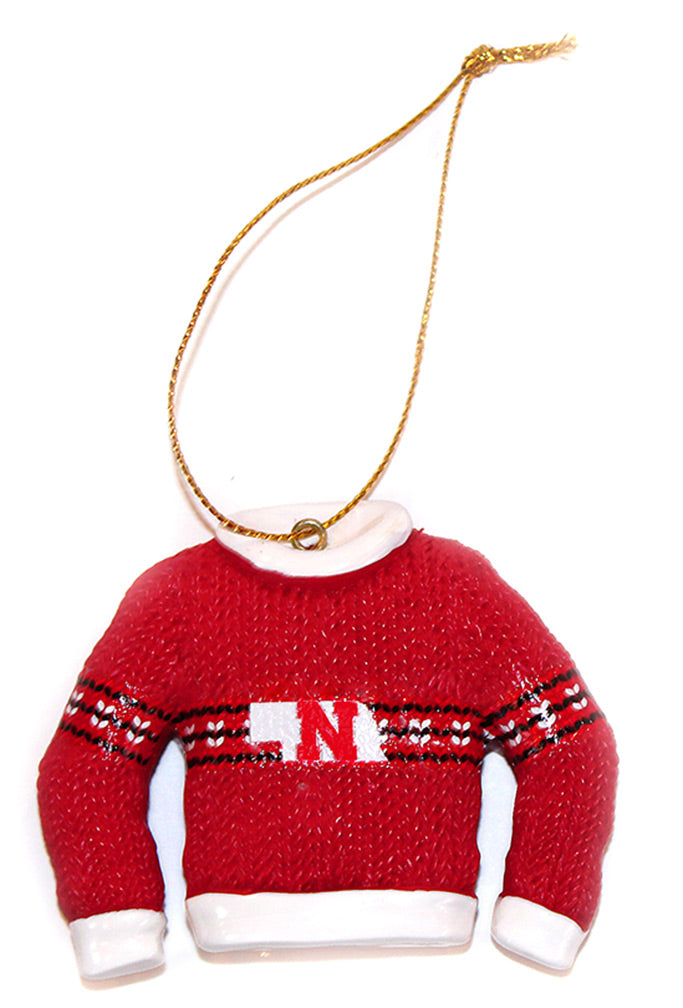 Nebraska Ugly Sweater Christmas Ornament