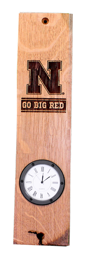 Go Big Red Wood Barrel Stave Clock