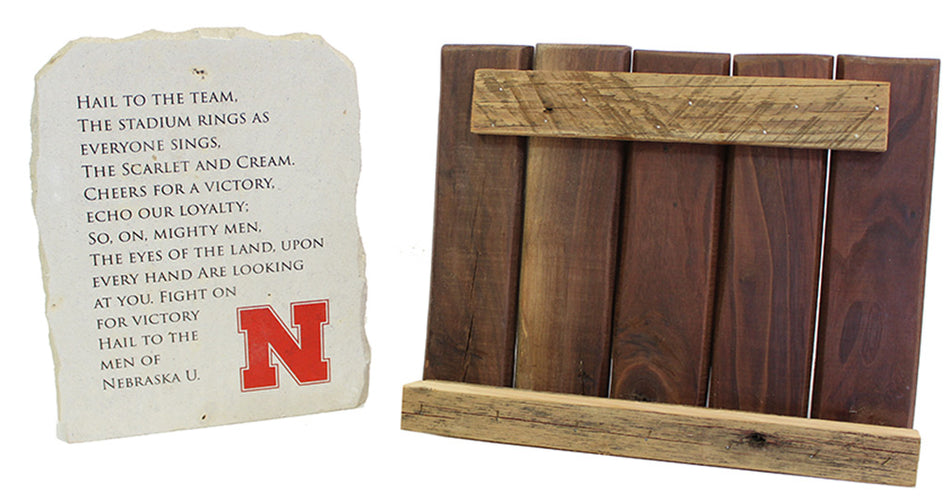 Nebraska Hail Varsity Fight Song Stone Plaque