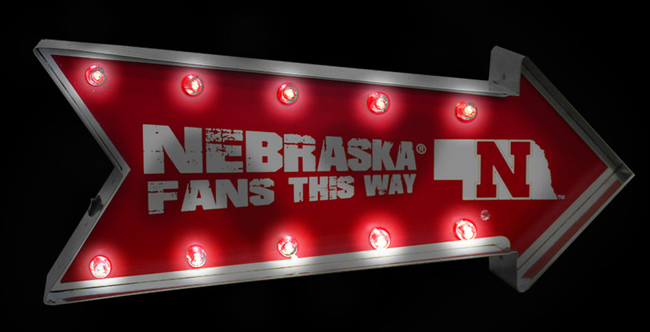 Nebraska Fans Light Up Marquee Arrow