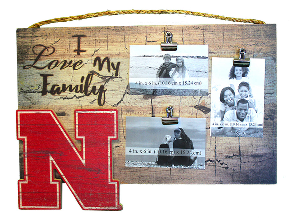 I Love My Family Nebraska Clip Frame
