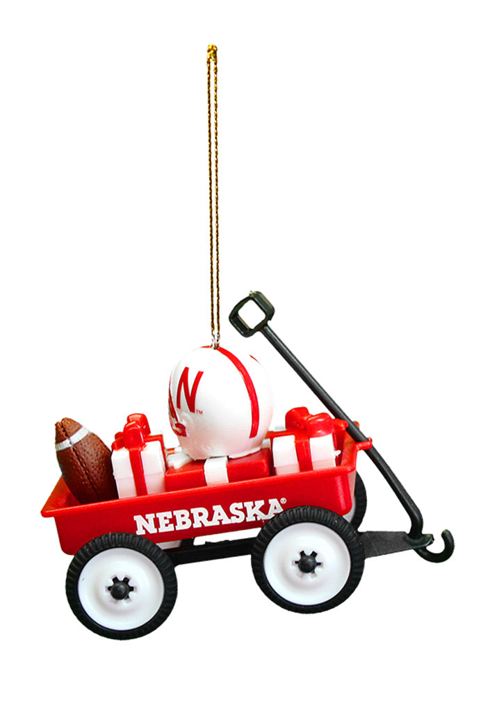 Nebraska Helmet Wagon Ornament