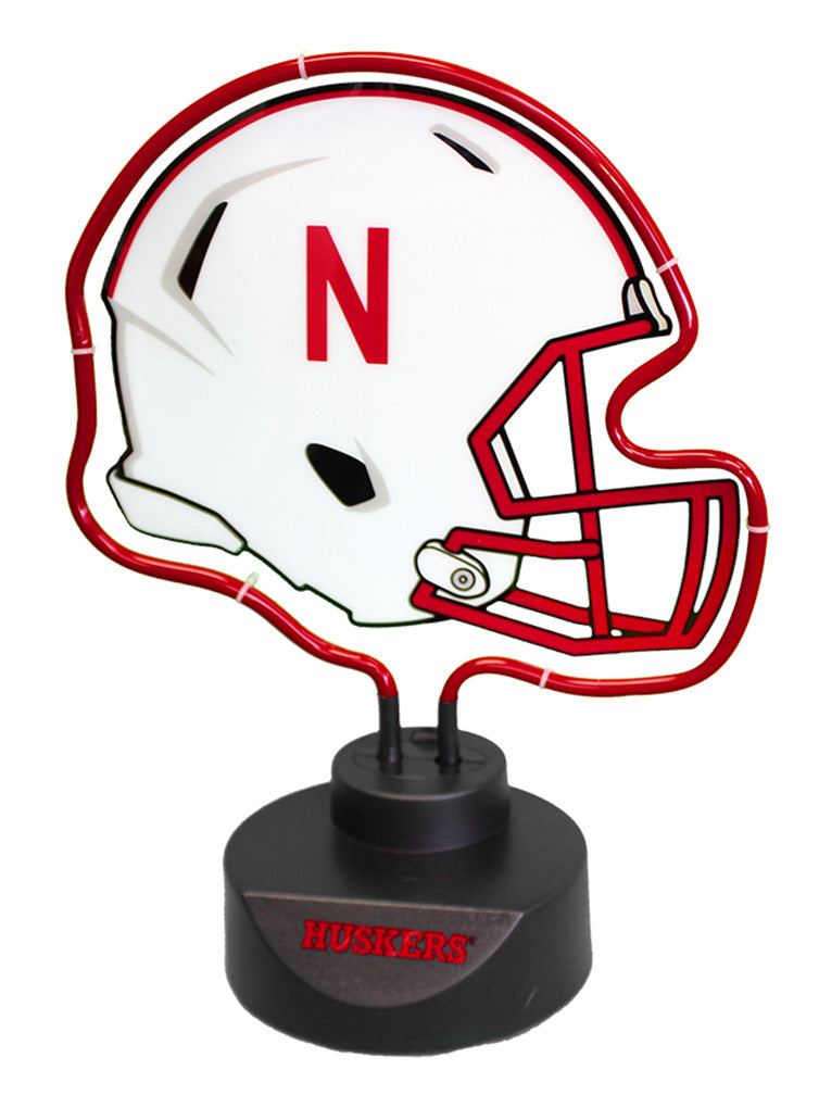 Neon Nebraska Football Helmet Desk Lamp