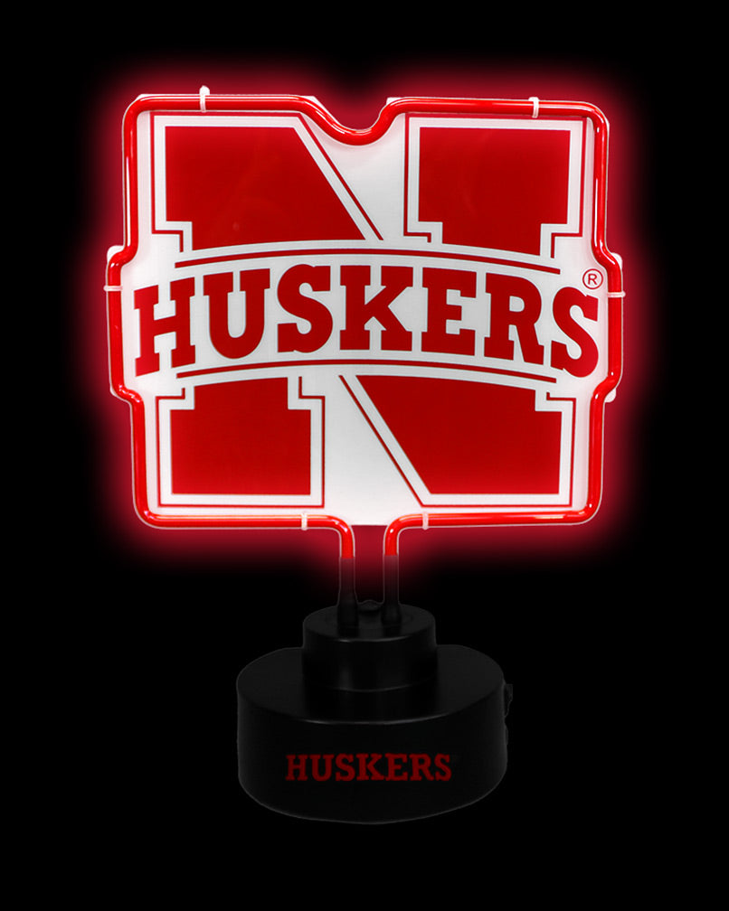 Nebraska N Neon Desk Lamp