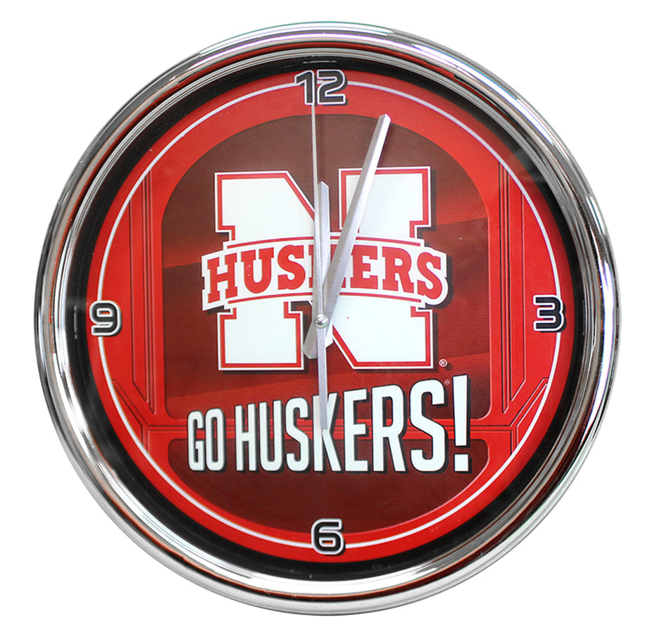 Nebraska Chrome Wall Clock