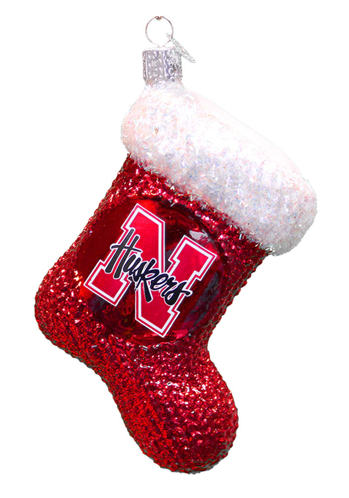 Sparkle Christmas Stocking Glass Ornament