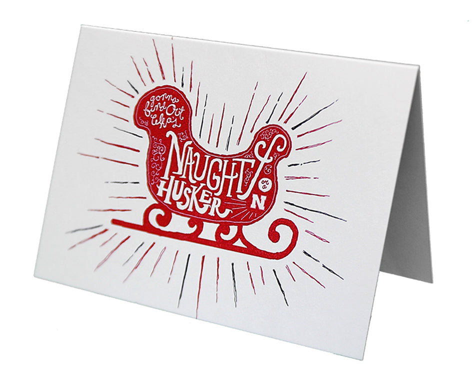 Husker Sleigh Christmas Card