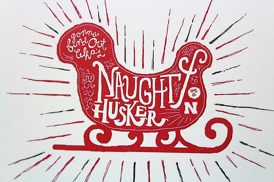 Husker Sleigh Christmas Card
