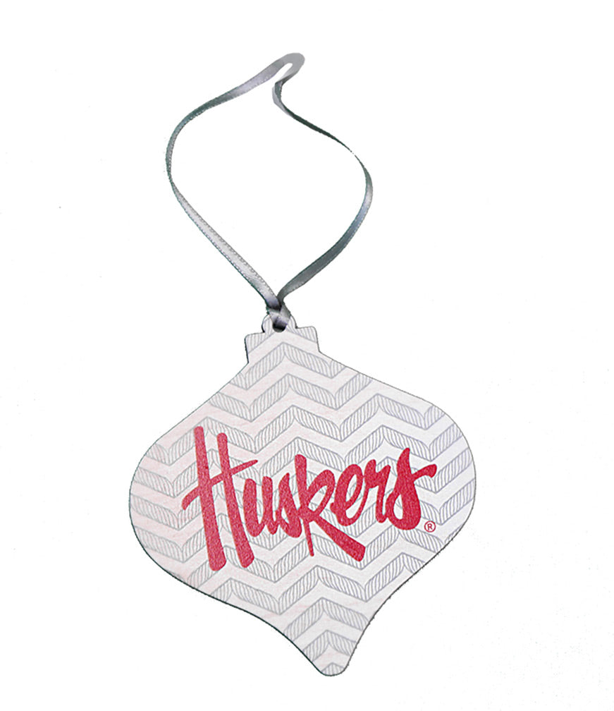 Chevron Huskers Script Legacy Ornament