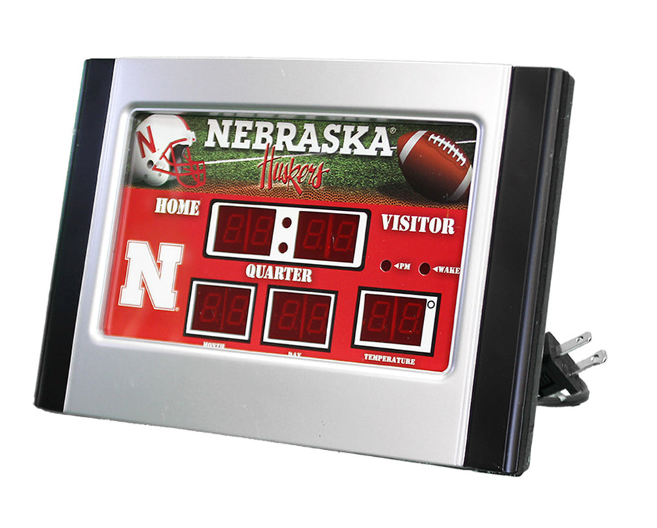 Huskers Scoreboard Desk Clock
