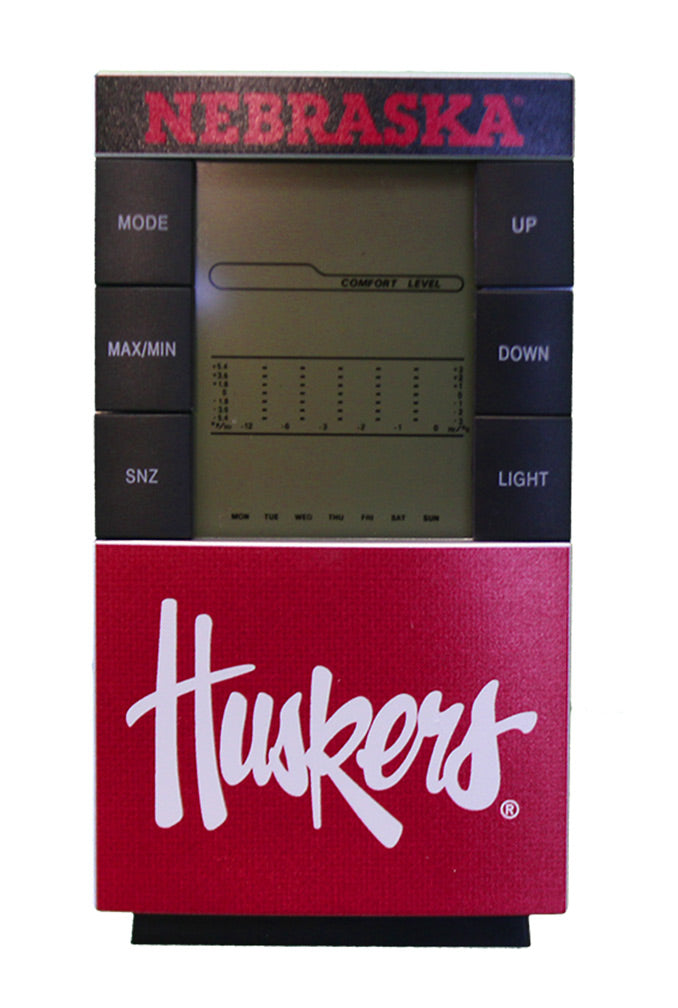 Husker Script Weather Station Desk Clock