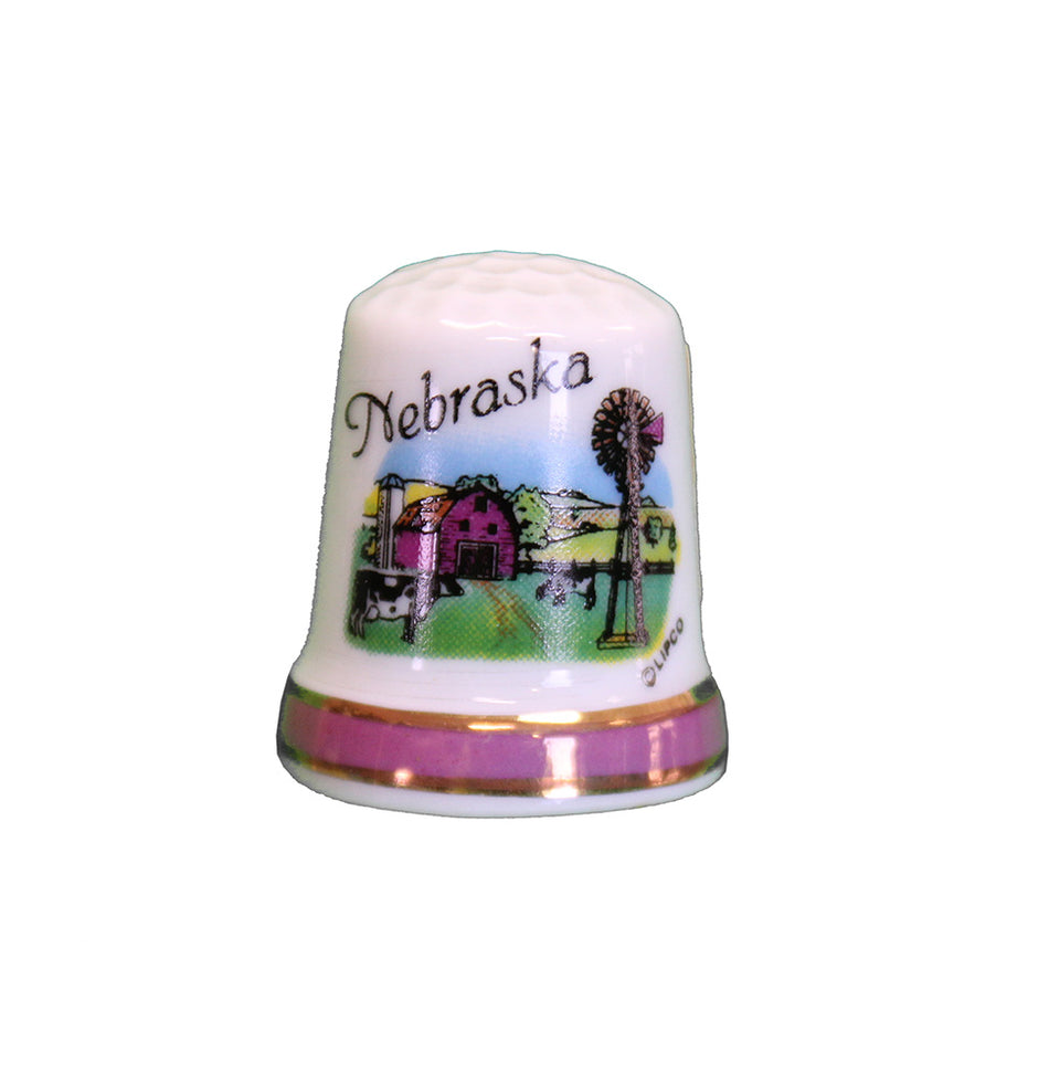Nebraska Farm Scene Collectible Thimble