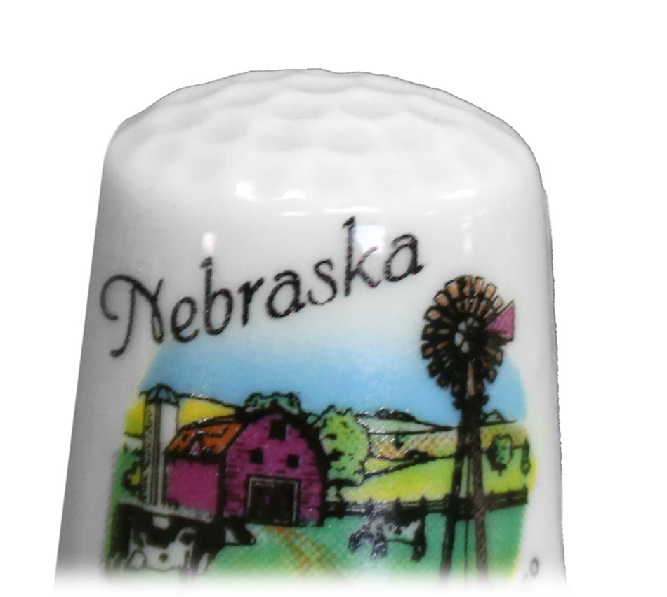 Nebraska Farm Scene Collectible Thimble
