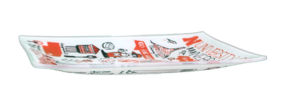 University of Nebraska Glass Trinket Tray