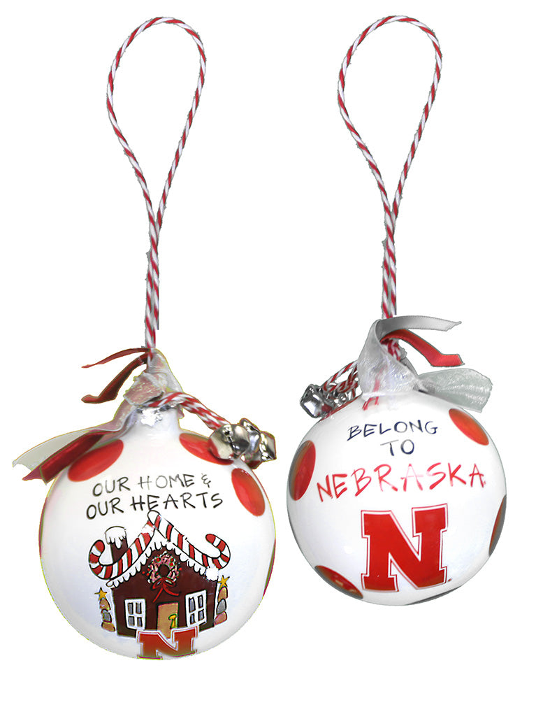 Nebraska Home And Hearts Ornament