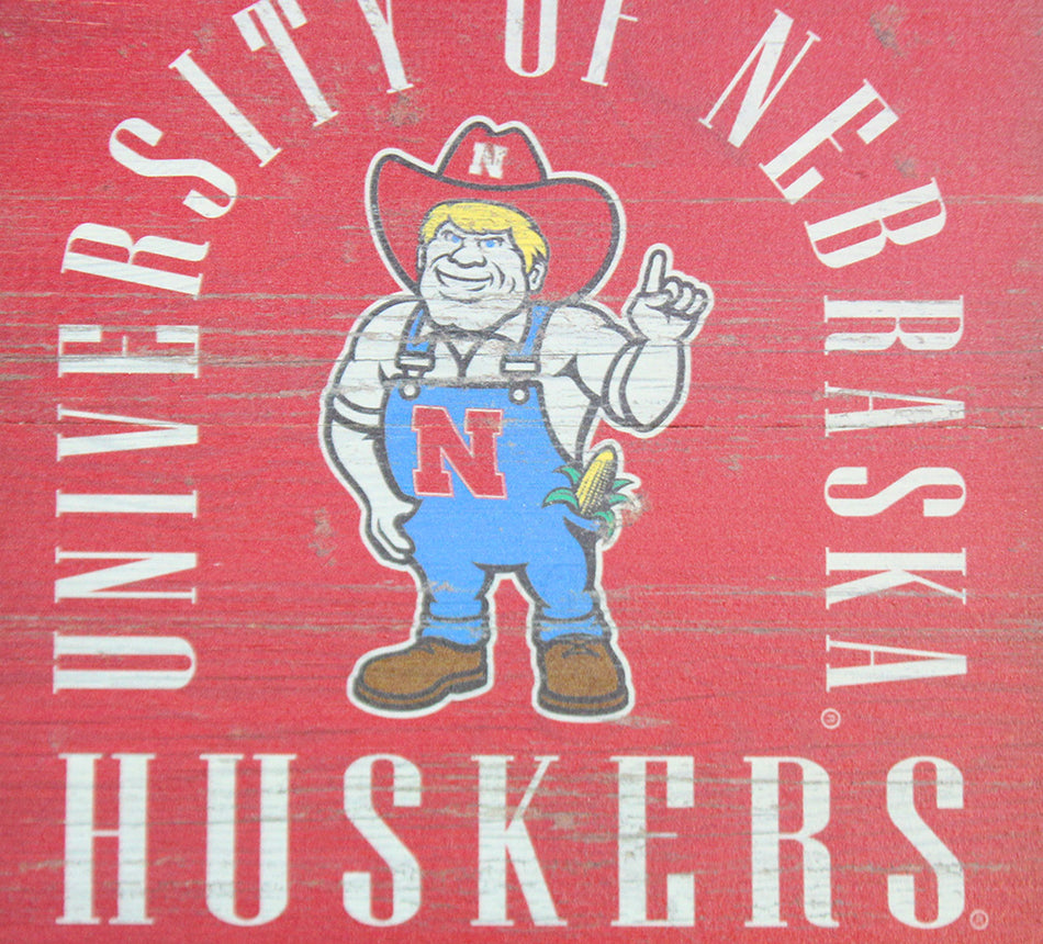 University of Nebraska Huskers Herbie Wood Hang Sign