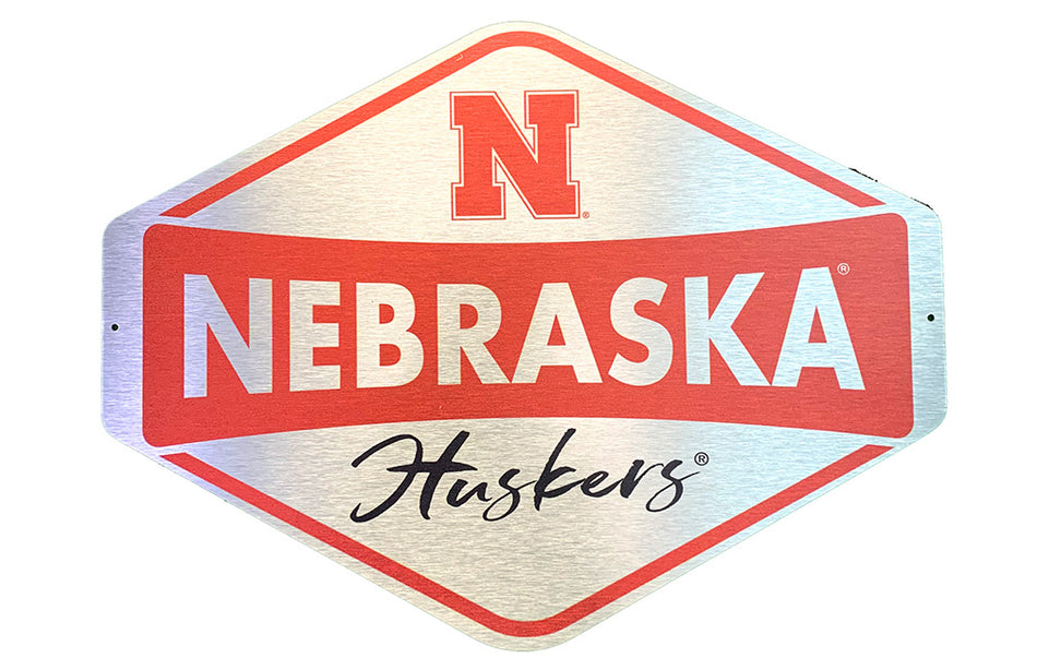 Nebraska Huskers Aluminum Diamond Wall Sign