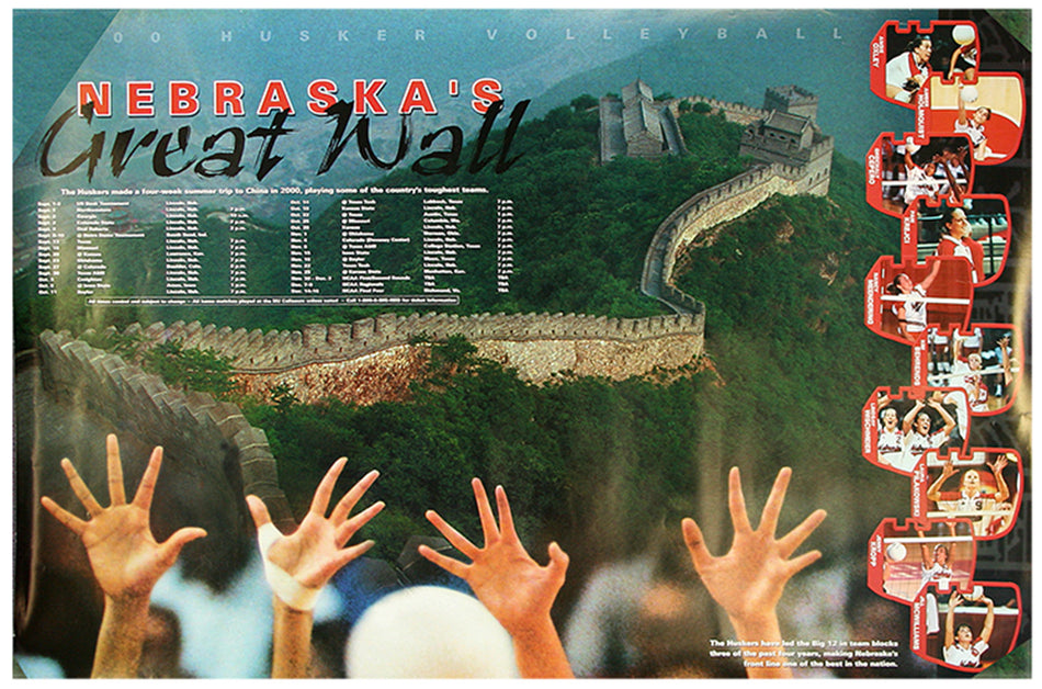 2000 Husker Volleyball Schedule Poster - The Great Wall