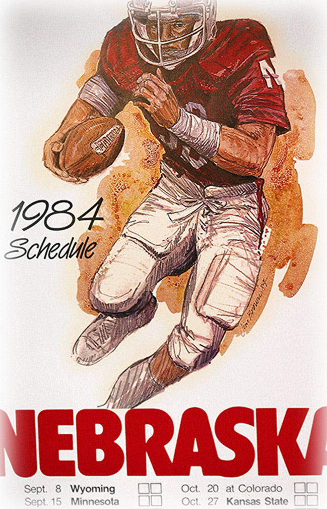 1984 Husker Football Schedule Poster