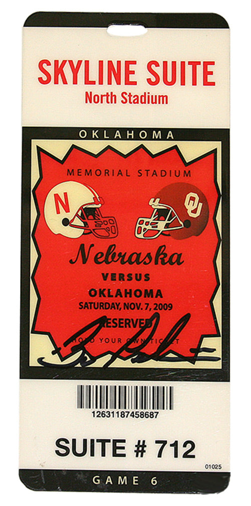 2009 Pelini Autographed OU Game Ticket