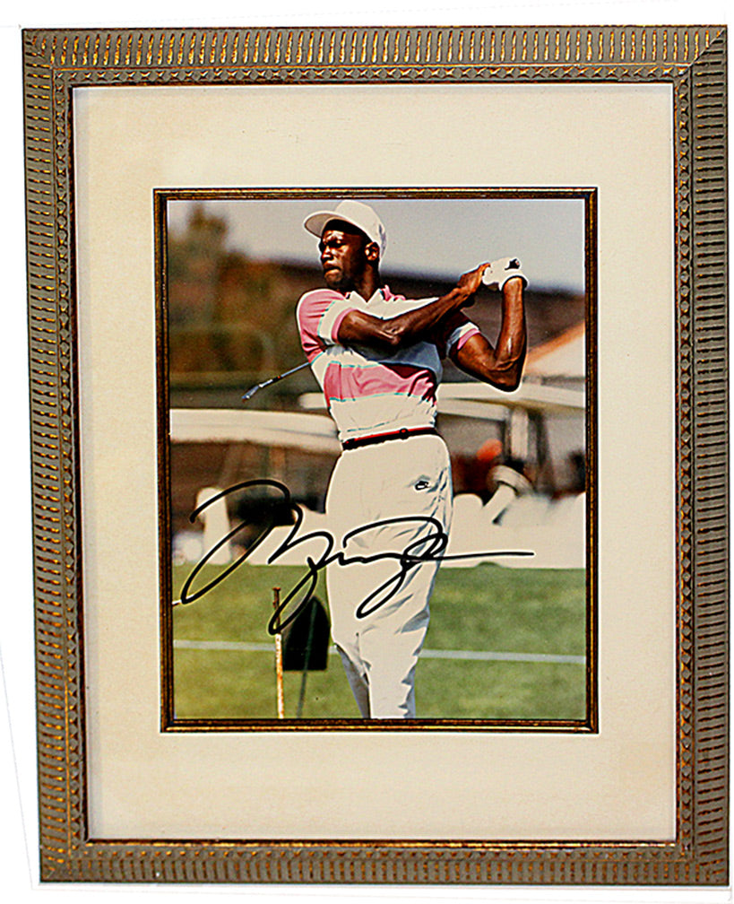 Michael Jordan Autographed Framed Golfing Print