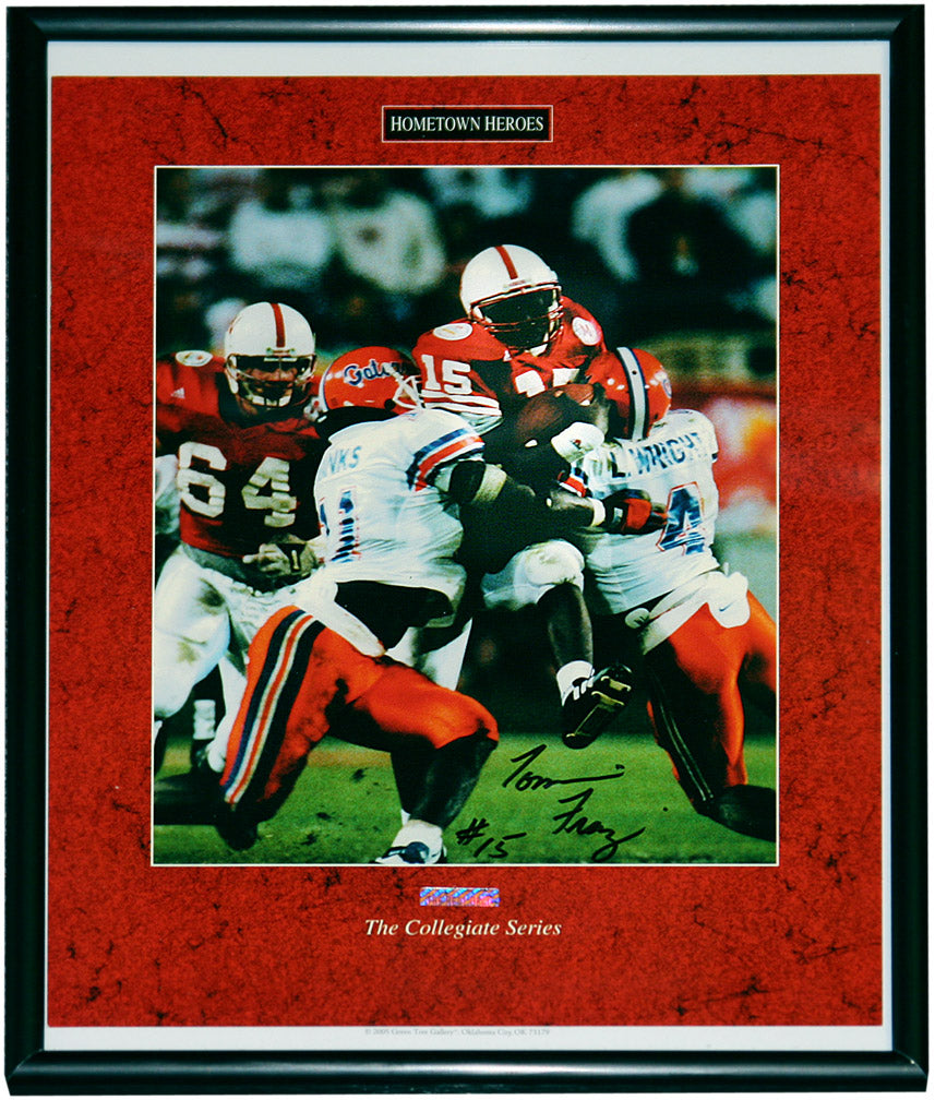 Framed and Autographed Tommie Frazier 96 Bowl Print