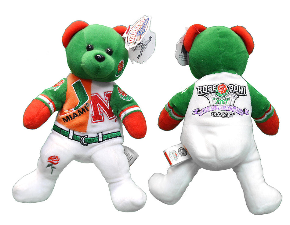 Huskers Hurricanes 2002 Rose Bowl Beanie Bear