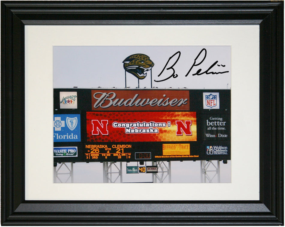 Pelini Autographed Gator Bowl Scoreboard