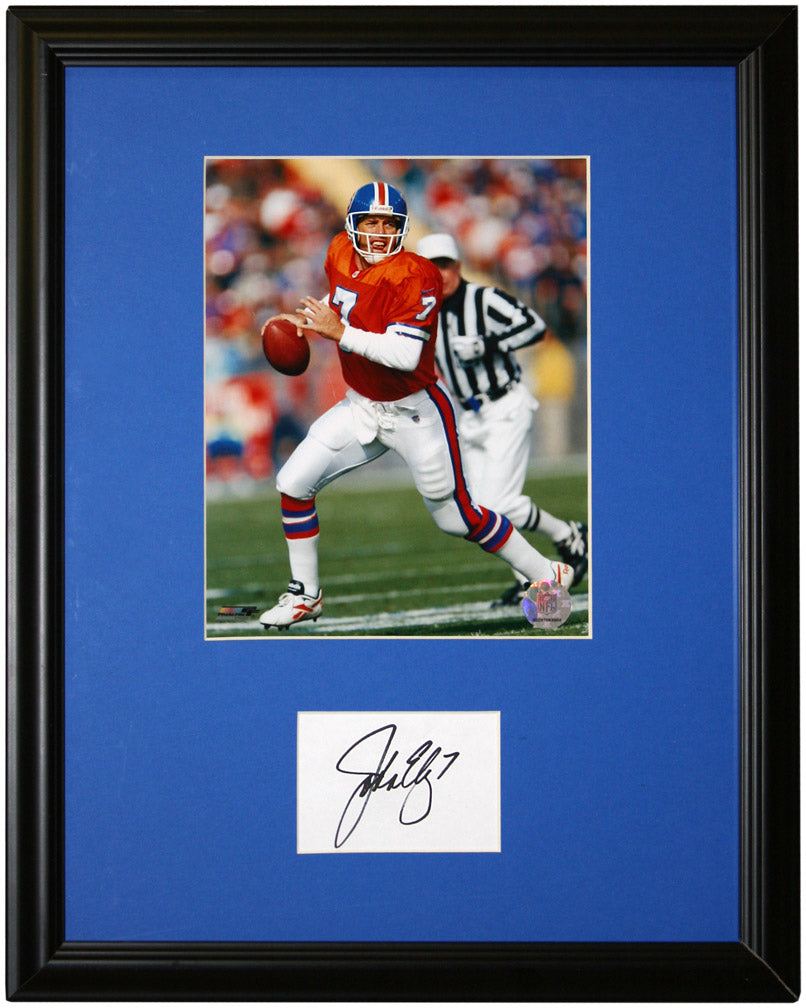 John Elway Autograph with Framed Photo