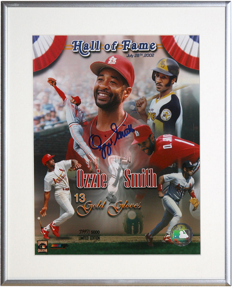 Ozzie Smith Autographed Framed Print