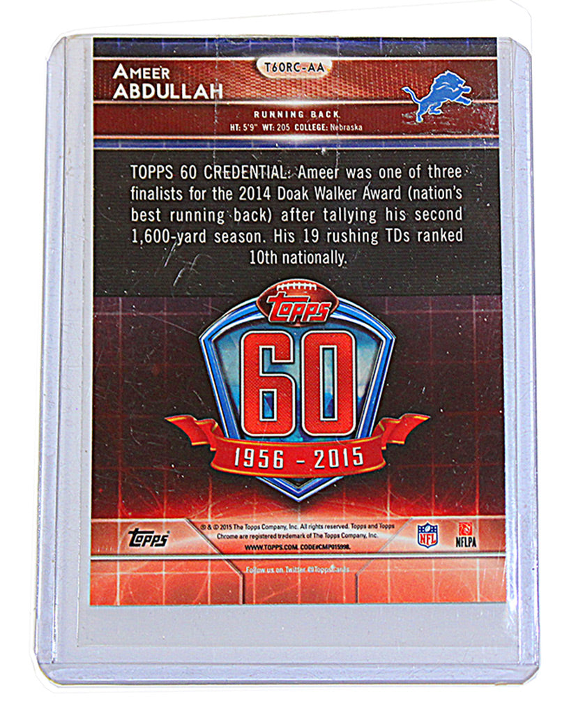 Ameer Abdullah Detroit Lions Collectors Card
