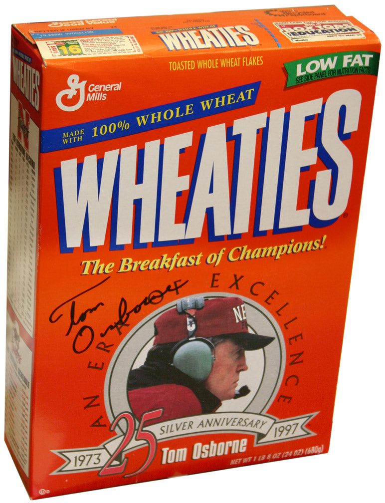 Autographed Coach Osborne Career Wheaties Box