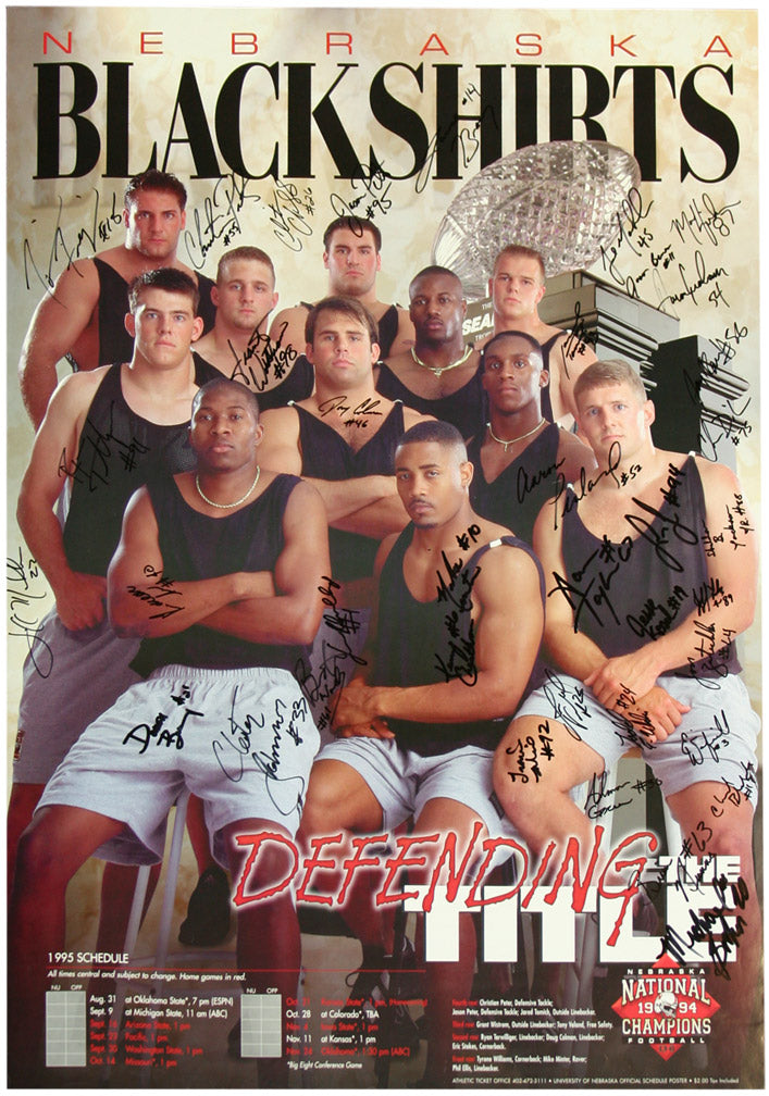 Autographed 1995 Blackshirts Schedule Poster!