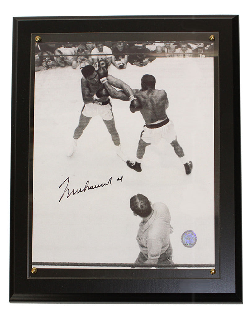 Autographed Cassius Clay vs. Sonny Liston Fight Plaque