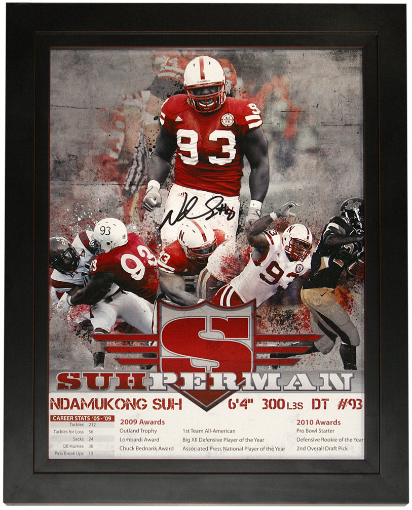 Suh Autographed Career Plaque
