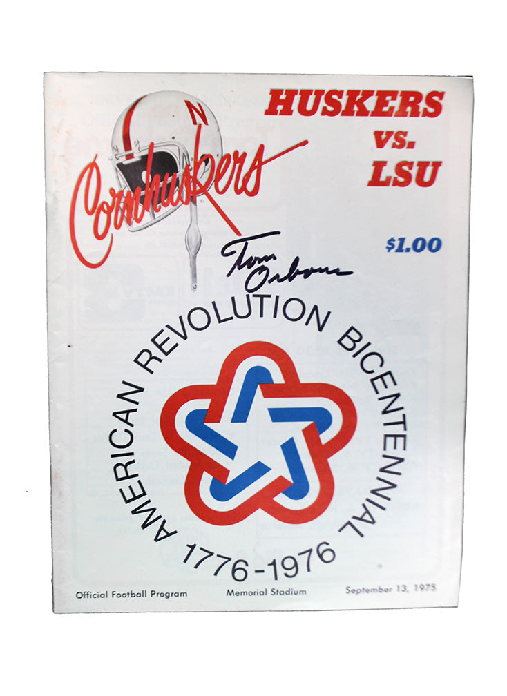 Autographed 1975 Huskers vs. LSU Game Program