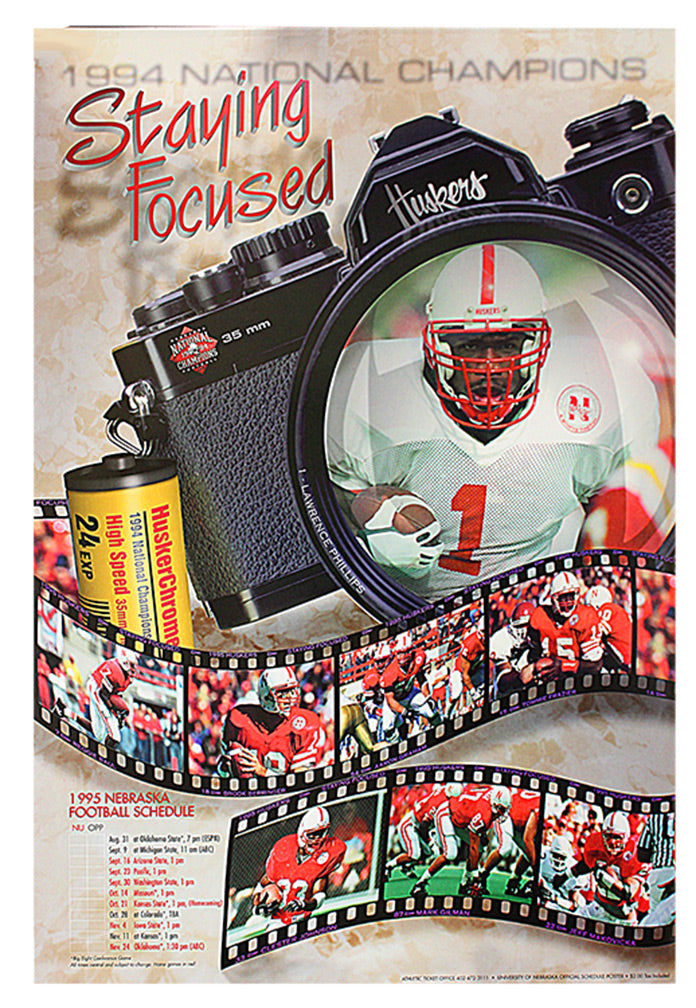 Official 1995 NU Football Schedule Poster