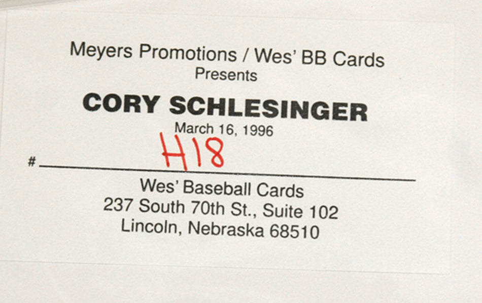 Corey Schlesinger Signed Matted Print