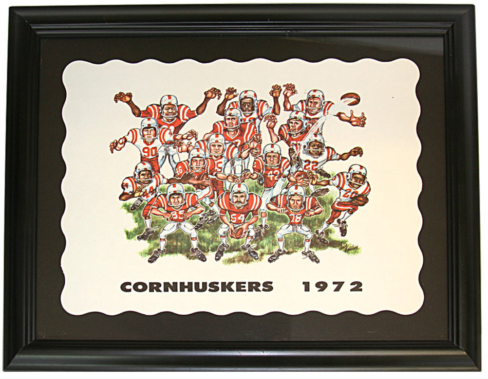 Rare 1972 Cornhuskers Caricature Placematt