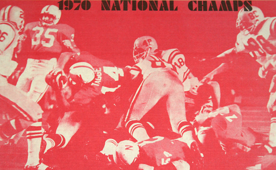 Rare 1970 National Champs Placematt Framed