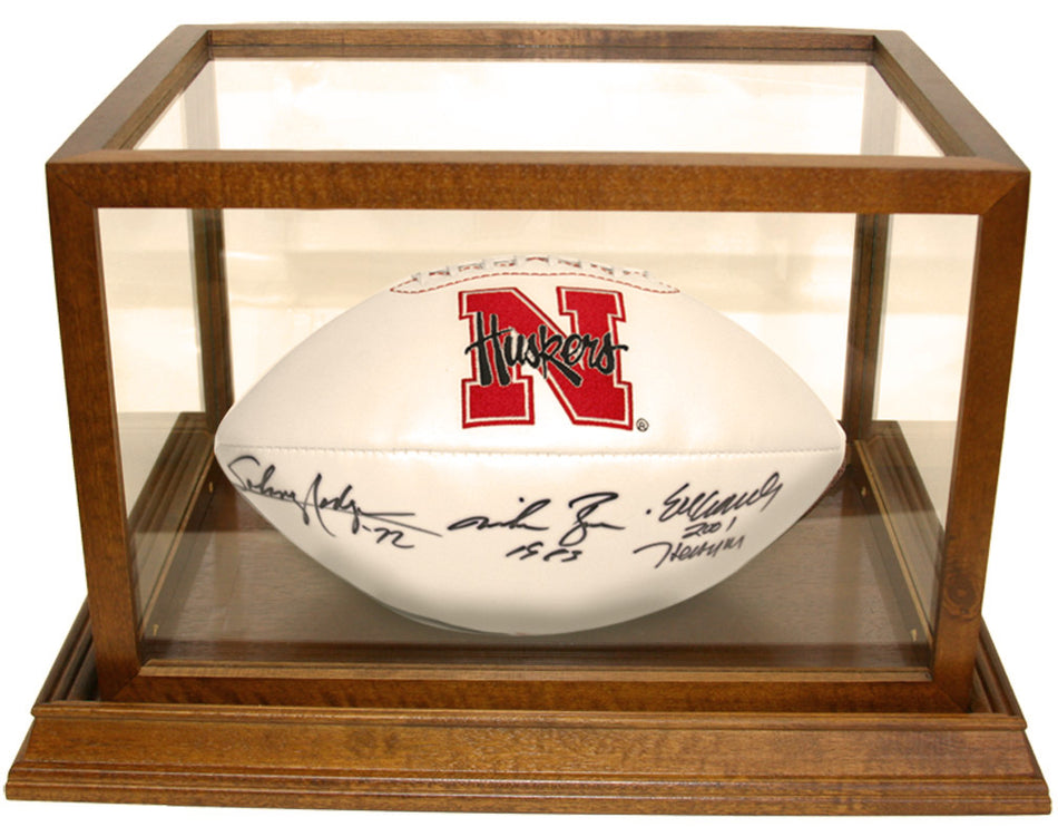 Husker Heismans Autographed Ball and Custom Display
