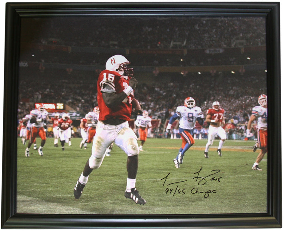 Autographed Tommie Frazier Heart of a Heisman Large Framed  Print