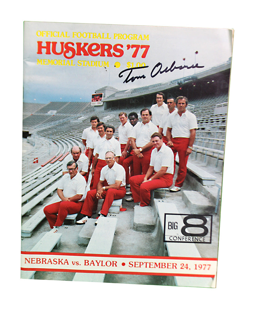 1977 Nebraska vs. Baylor Game Program signed by T.O.