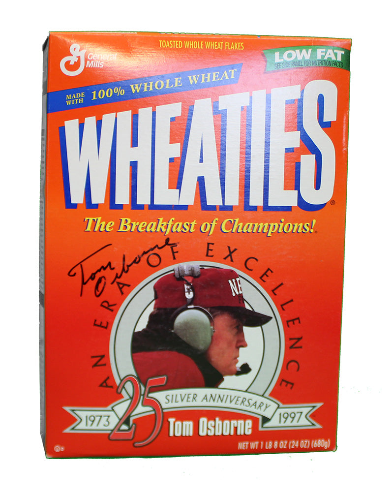 Autographed Coach Osborne Career Wheaties Box