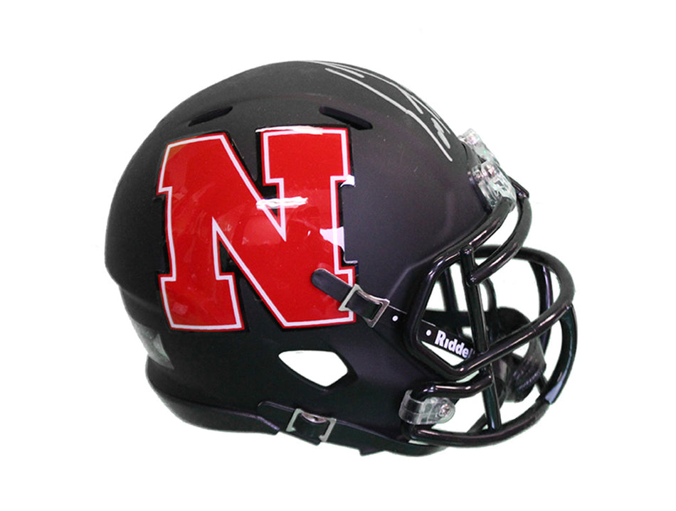Scott Frost Autographed Huskers Riddell Black Matt Big N Mini