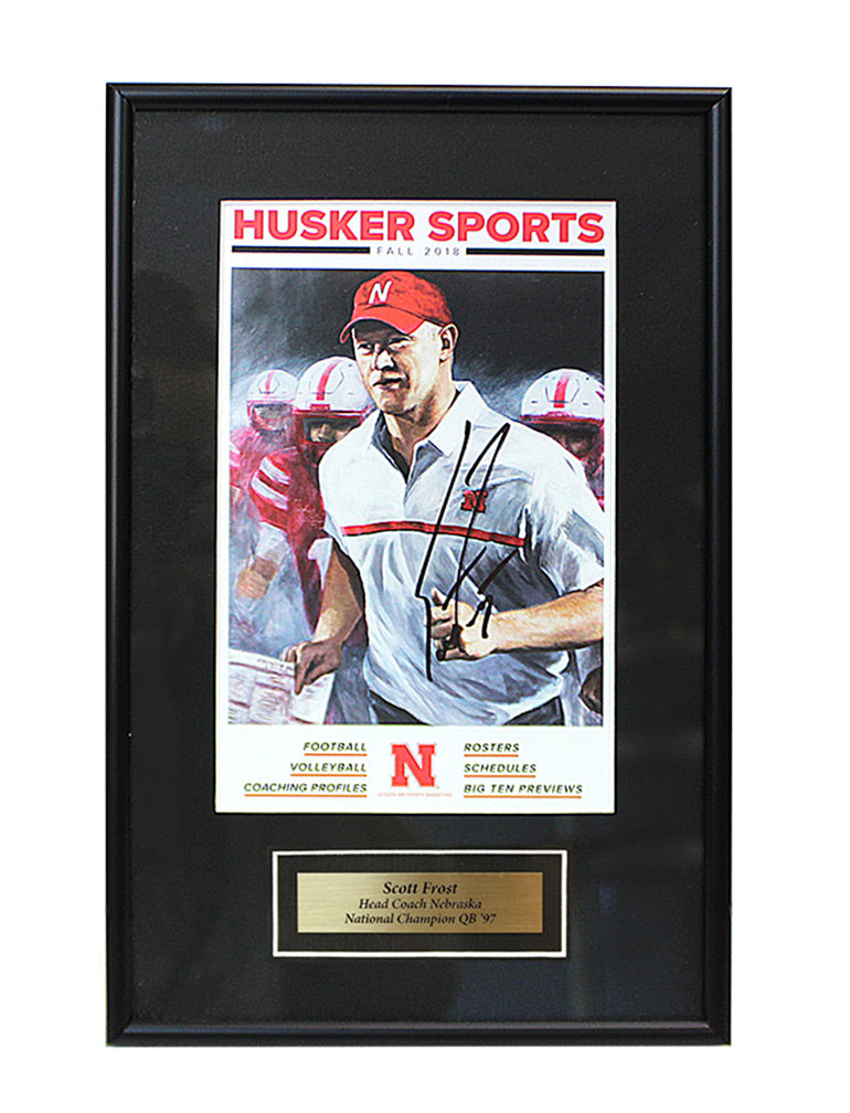 Framed Coach Frost Autographed Media Portrait Cover